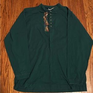 the disney store green tigger half button long sleeve shirt XL vintage